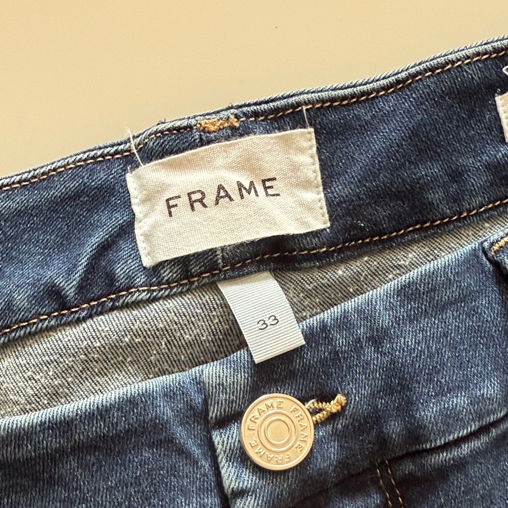 Frame Denim Women's Boot Cut Jeans in Dark Blue 11” rise - Picture 11 of 11